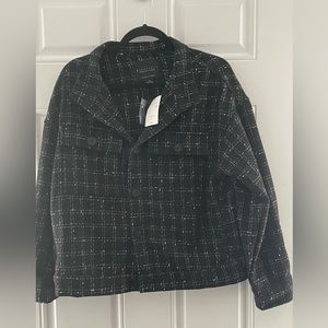 NWT SANCTUARY ASHLY BLACK AND WHITE PLAID JACKET WOMENS SIZE M